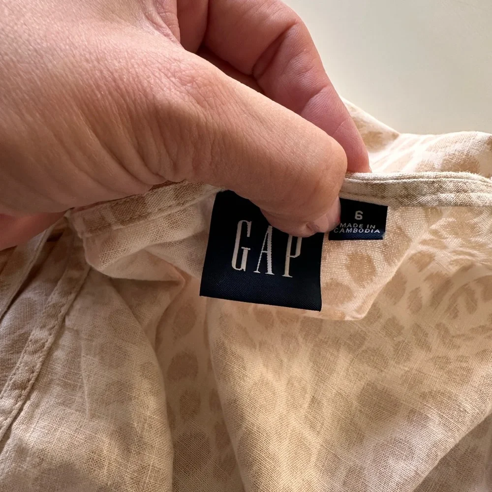 GAP Linen Blend Cami Cheetah Print Dress‎ - Picture 3 of 6